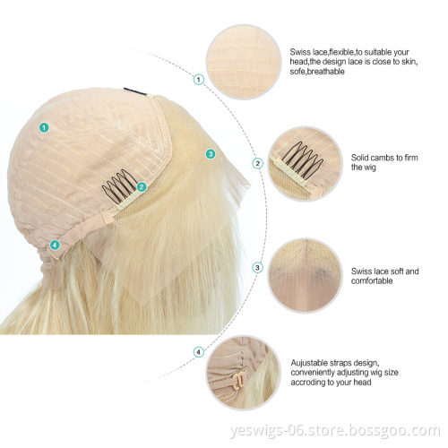 613 Blonde 13x4 Straight Lace Wigs 100% Virgin Human Hair Bob Wigs for Black Women Brazilian Human Hair Lace Front Wigs